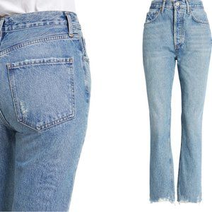 AGOLDE Riley High Waist Chewed Hem Organic Cotton Jeans Size 26